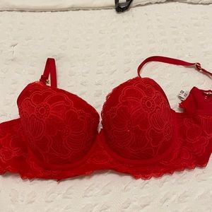 Red sexy lace bra super comfortable